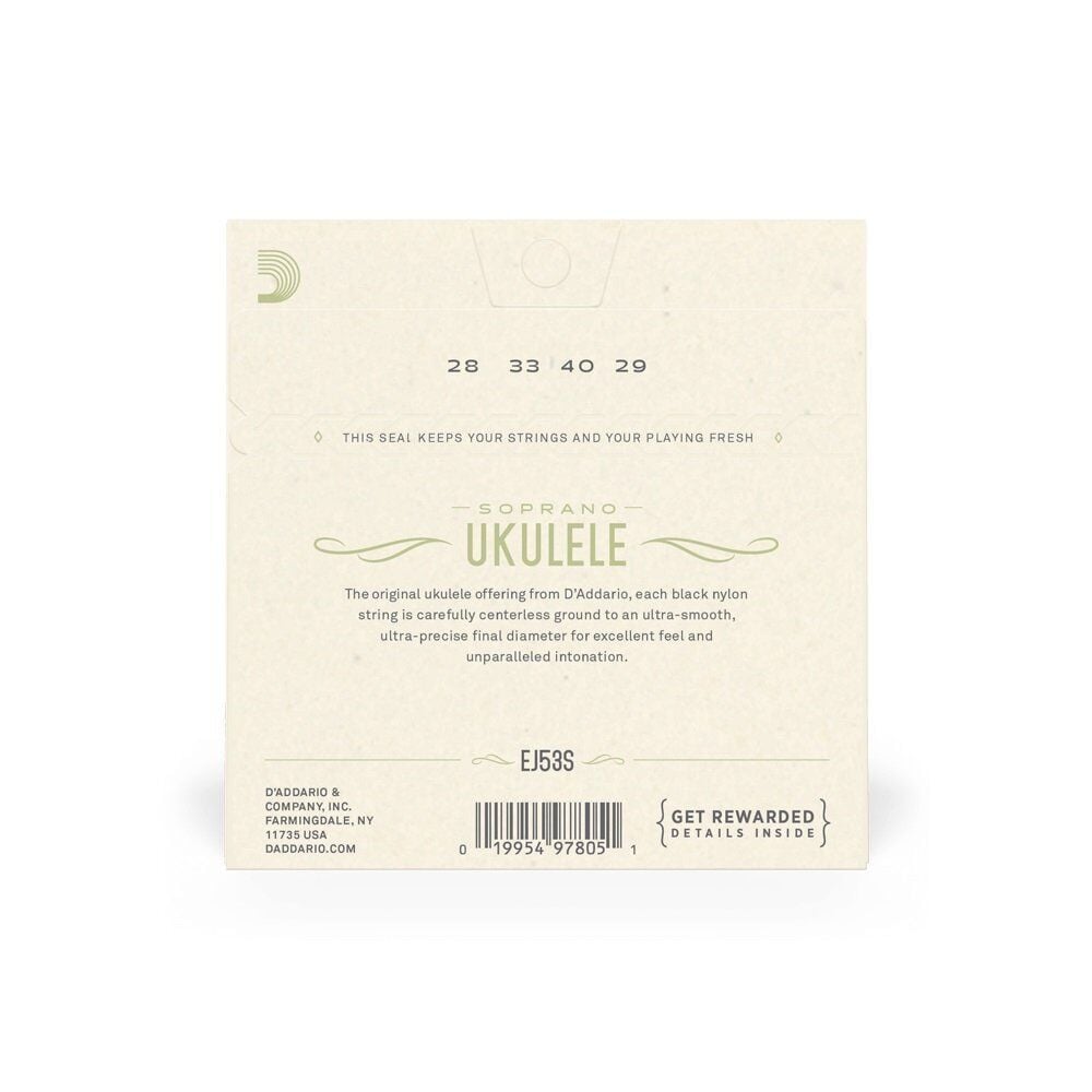Daddario EJ53S Ukulele Teli ( Siyah Naylon )