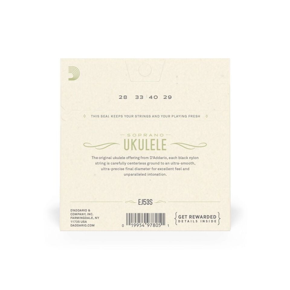 Daddario EJ53S Ukulele Teli ( Siyah Naylon )